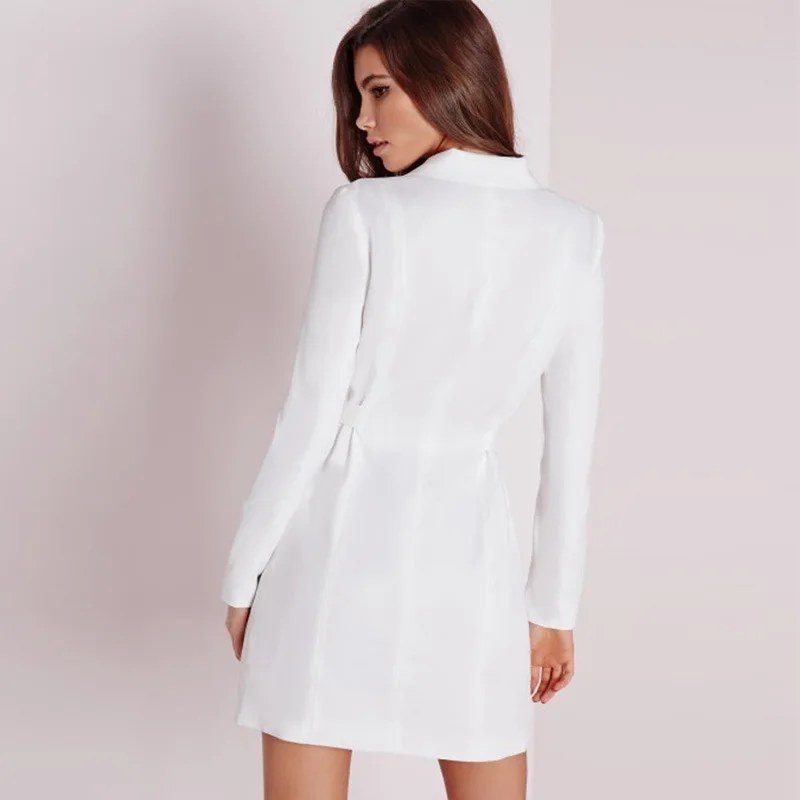 

2019 Autumn and Winter New Women's Deep V-neck Dress Long-sleeved Blazer Fashion Sexy Trend Wild Dress Hh904