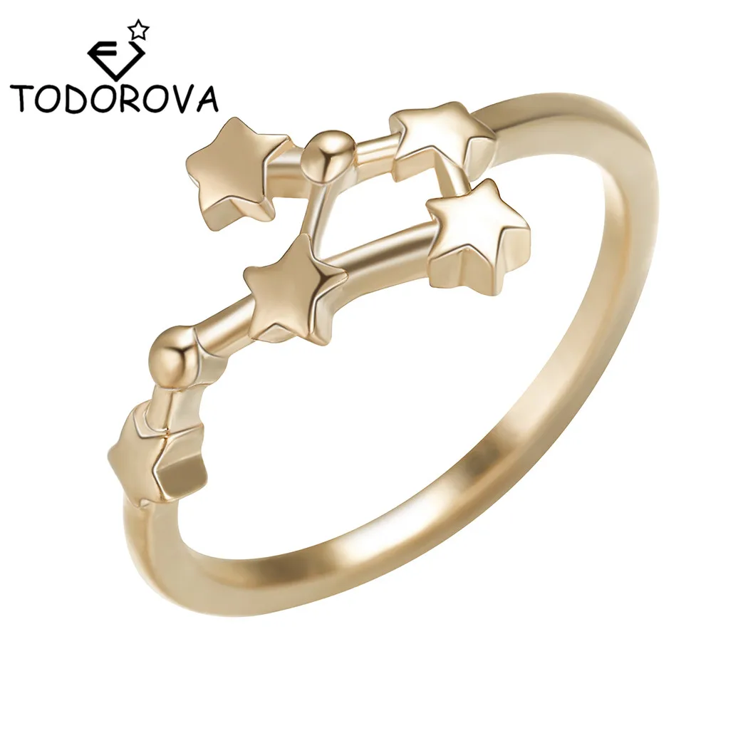 Todorova Новый дизайн 12 созвездия зодиака знак кольца на палец мужские ювелирные
