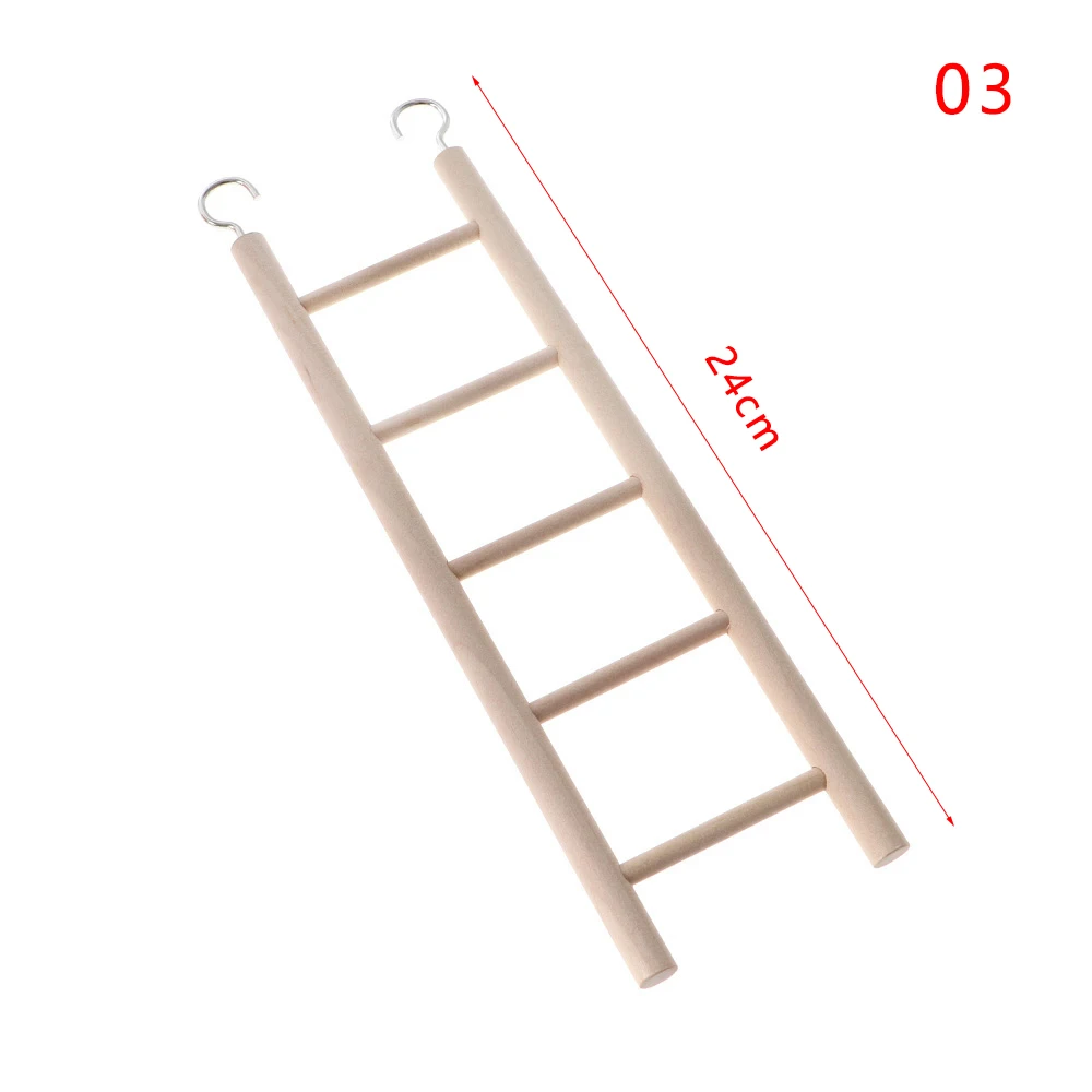 

1PCs Swing Wooden Climbing Ladder Bird Ladders Parrot Toys Scratcher Hamsters Toy HandCraft Birdcage Hanging Decoration Supplies