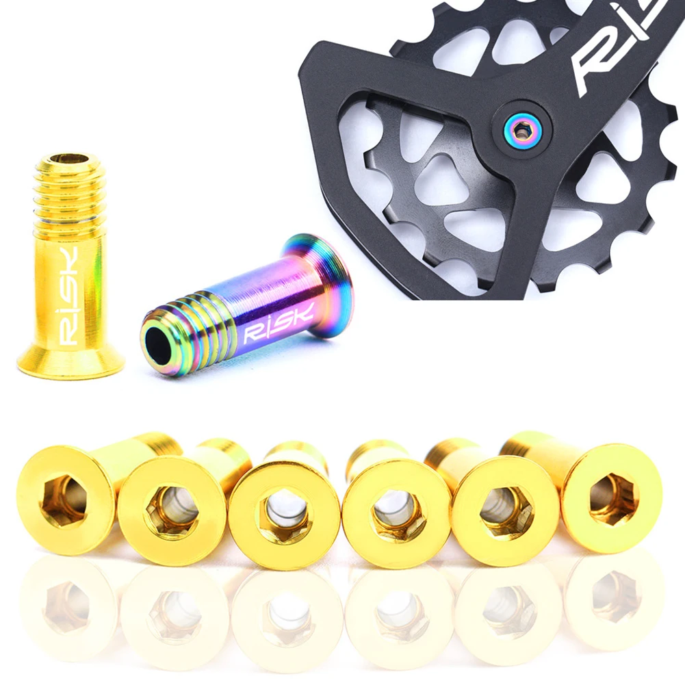 

2pcs Road Mountain Bicycle Bolt M5*14.2mm Shift Rear Derailleur Pulley Cycling Wheel Fixing Bolts Screws Bike Fixing Screw Part