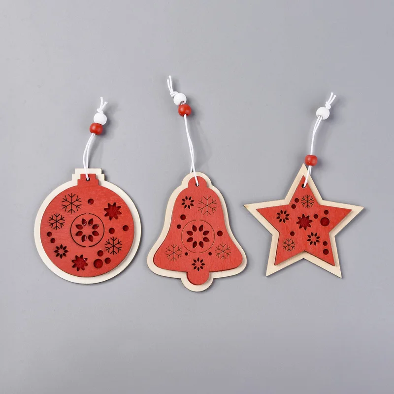 4 набора деревянных украшений для рождественской елки подвесные украшения