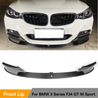 Углеродного волокна передний бампер спойлер разветвители фартук для BMW 3 серии GT F34 M Спорт бампер 4 двери 2014 - 2017