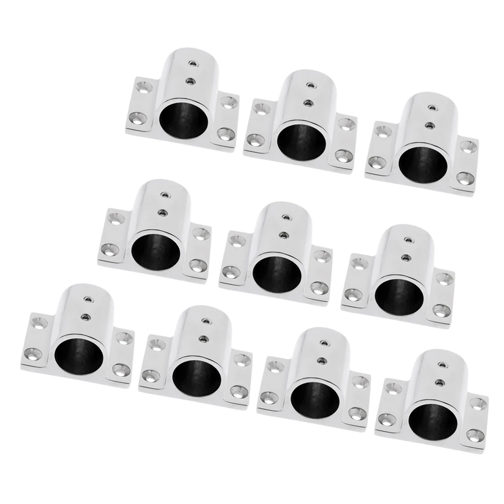 

10Pcs Stainless Steel Boat Hand Rail Fittings 90 Degree Rectangle Base
