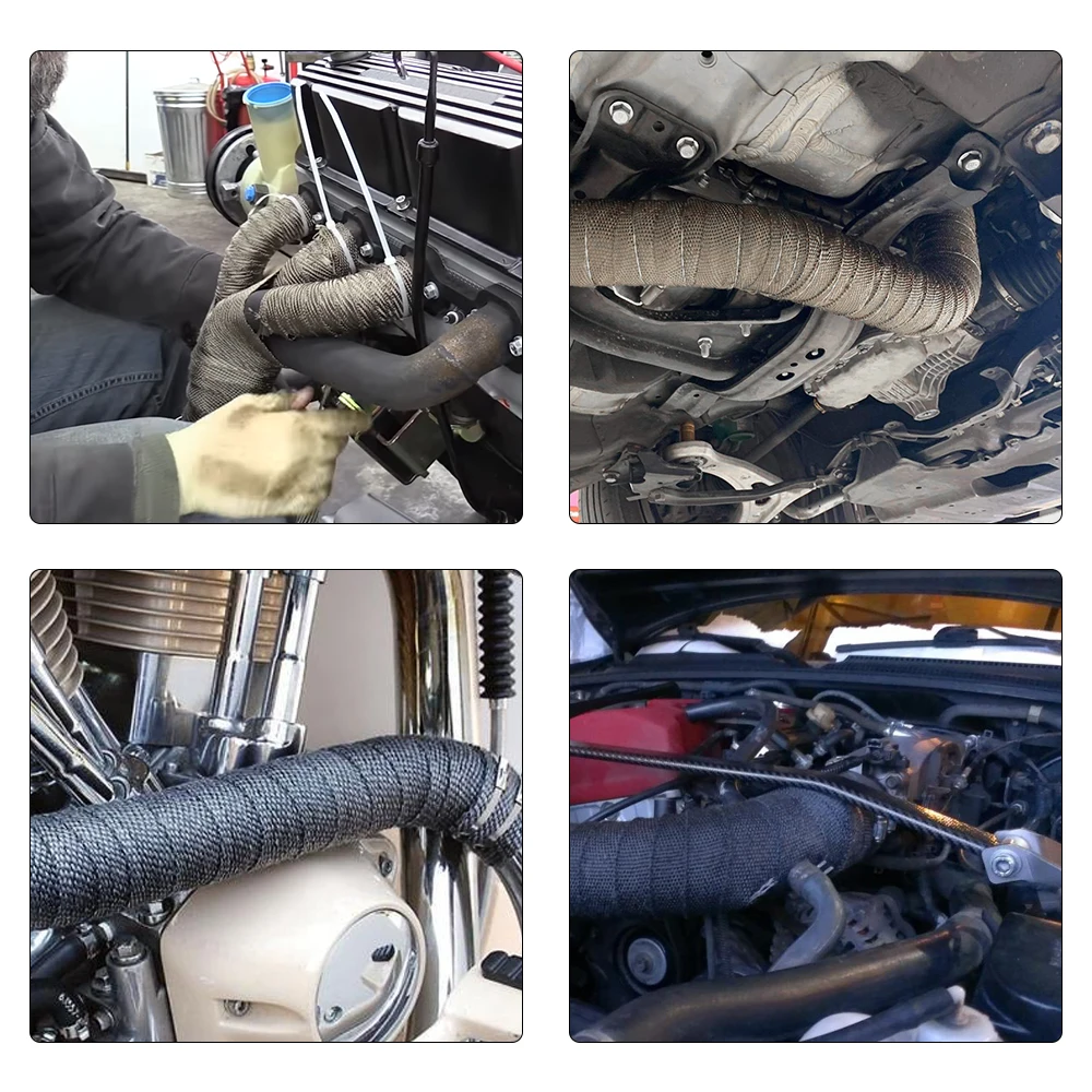

Free Shipping 5M/10M/15M Motorcycle Exhaust Thermal Tape Header Heat Wrap Manifold Insulation Roll Resistant with Stainless Ties
