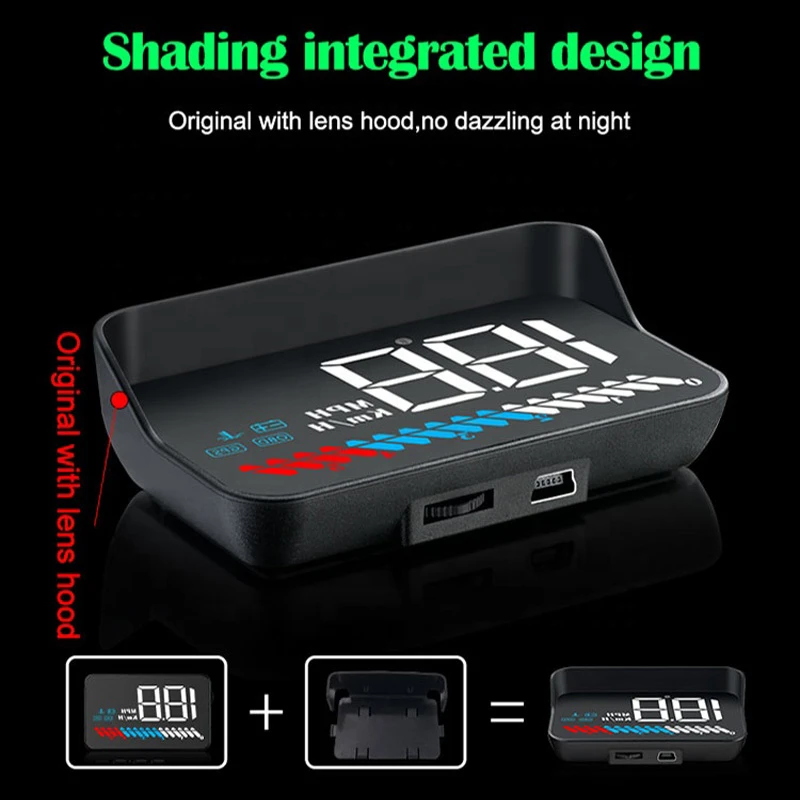 OHANEE Автомобильный Универсальный HUD Head Up Display OBD 2 GPS интерфейс скорость