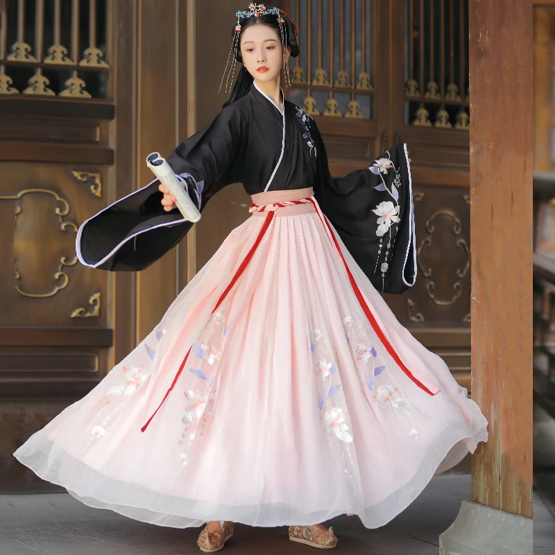 

Female Hanfu Dress Chinese Style Traditional Costumes Improved Wei Jin Dynasty Fairy Clothes Ancient Festival Clothing