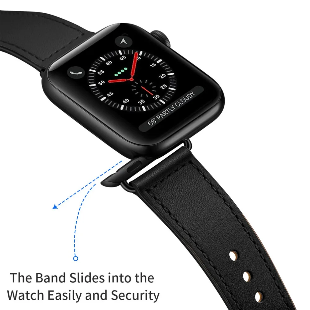 Белая слоновая кость кожаный ремешок для Apple Watch Series 4 44 мм 40 42 38 браслет iWatch 1 2 3