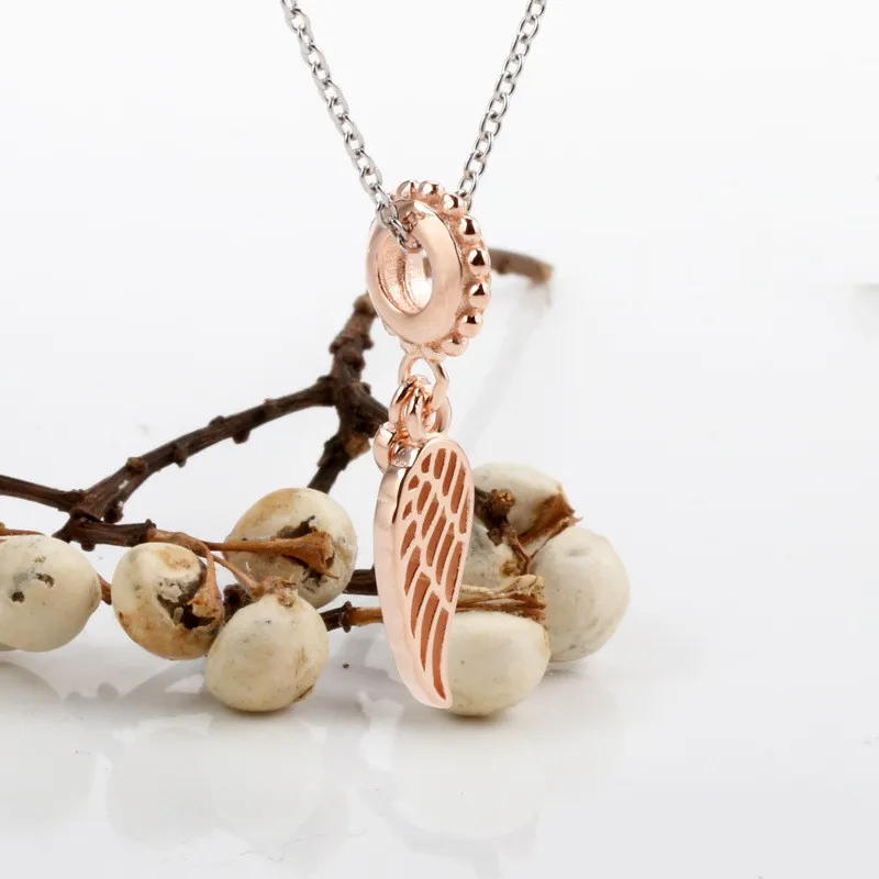 

100% 925 Sterling Silver Charm New Angel Wing Pendant Fit Pandora Women Bracelet & Necklace Diy Jewelry