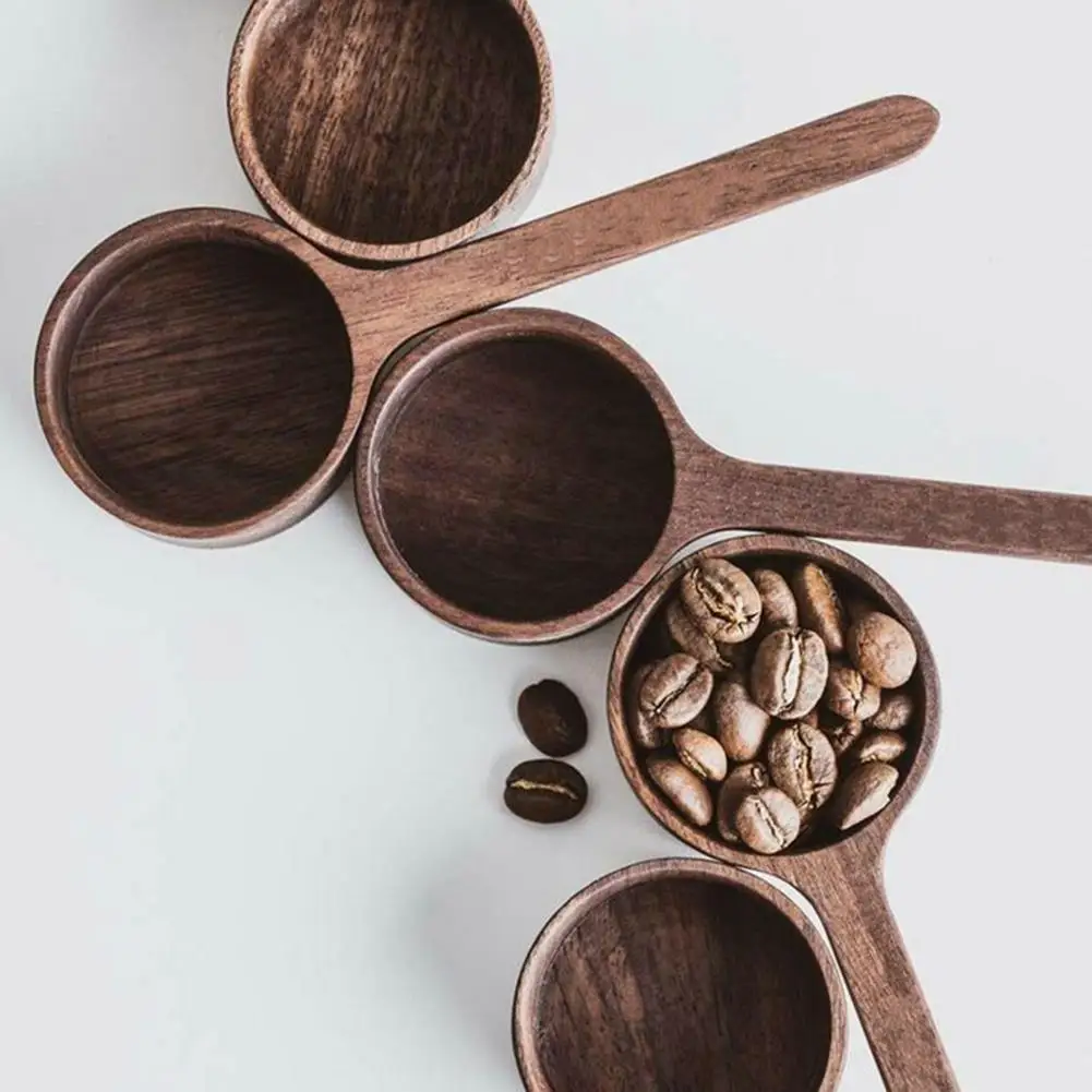 

Wood Measuring Spoon Coffee Beans Spoon Long Handle Milk Powder Fruit Powder Spoons Kitchen Tool Teak Wooden Tablespoon