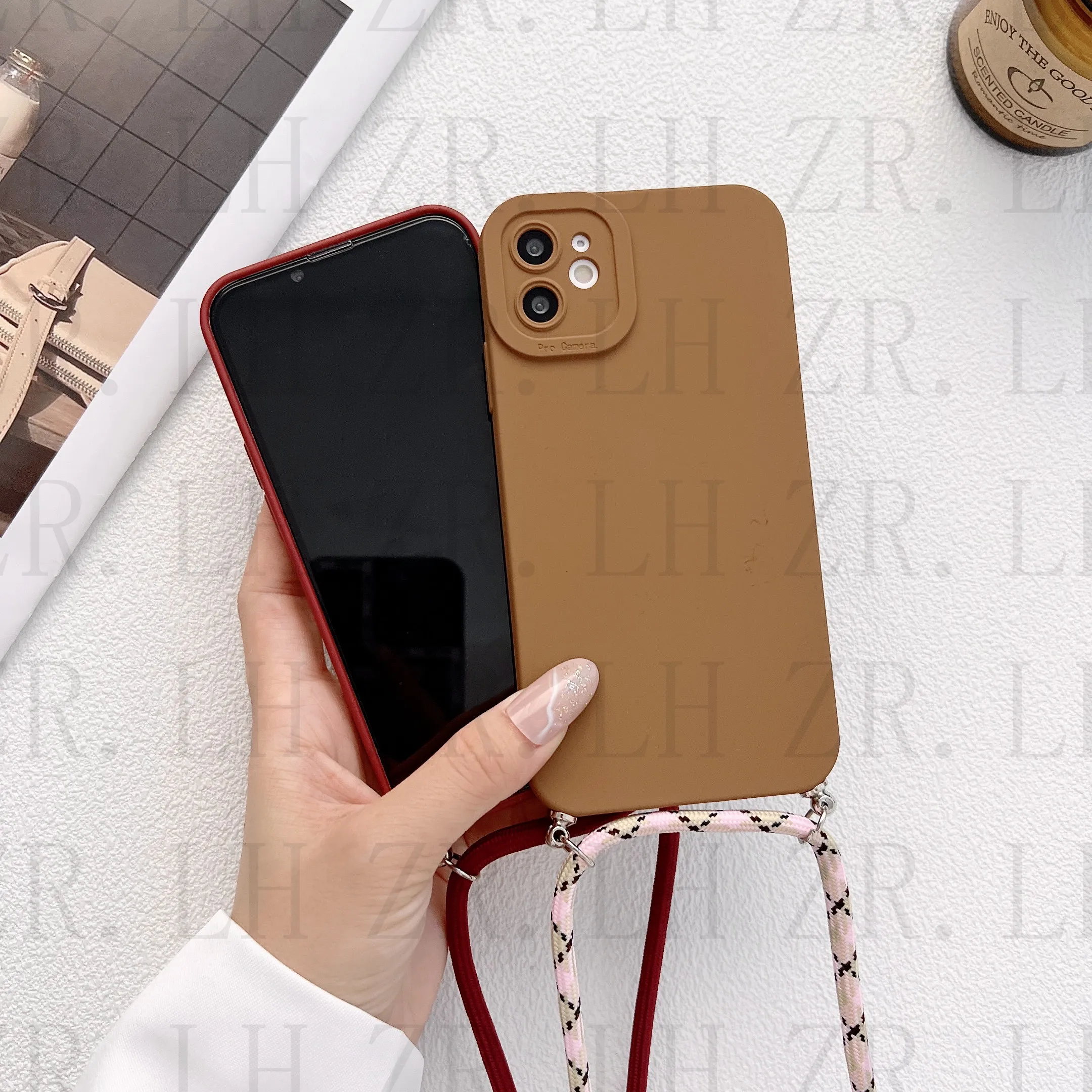 Original Strap Cord Chain Phone Case For iPhone 13 12 Pro Max 11Pro XS X XR 7 8 Plus SE 2020 Carry Necklace Lanyard Cover | Мобильные