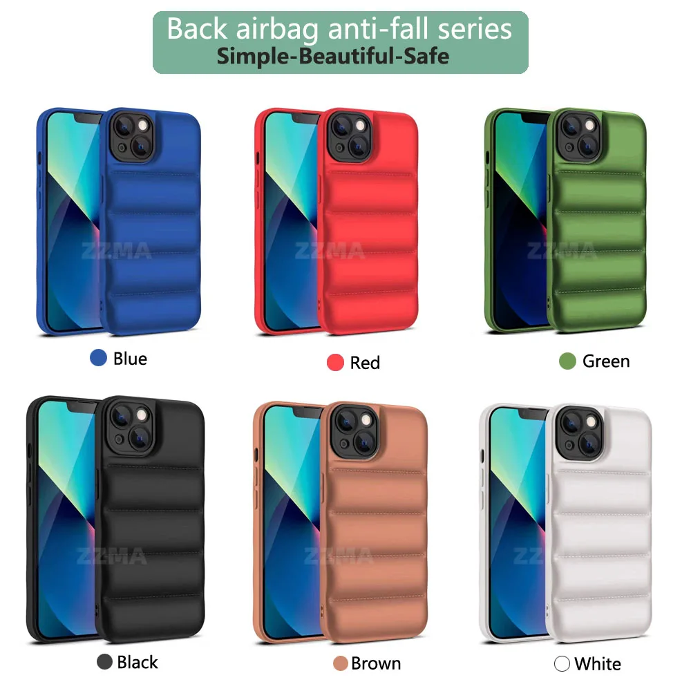 zzma fashion brand down jacket phone case for iphone 13 12 11 pro max x xs xr 7 8 plus se 2020 puffer case soft silicone cover free global shipping
