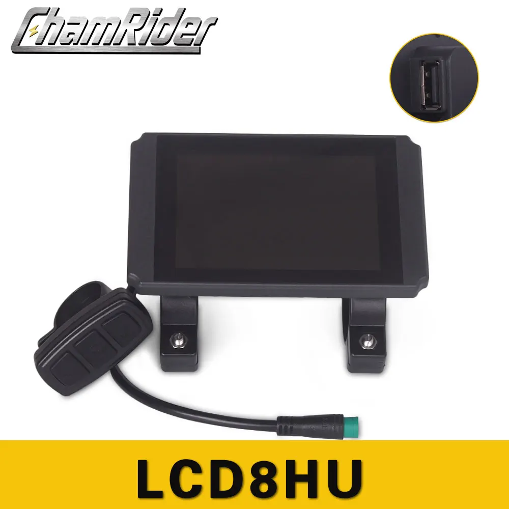 LCD8HU Chamrider ebike Display Meter Control Panel 24V 36V 48V intelligent KT LCD8 LCD8H LCD8HU Julet Waterproof plug USB Charger - Цвет: LCD8HU