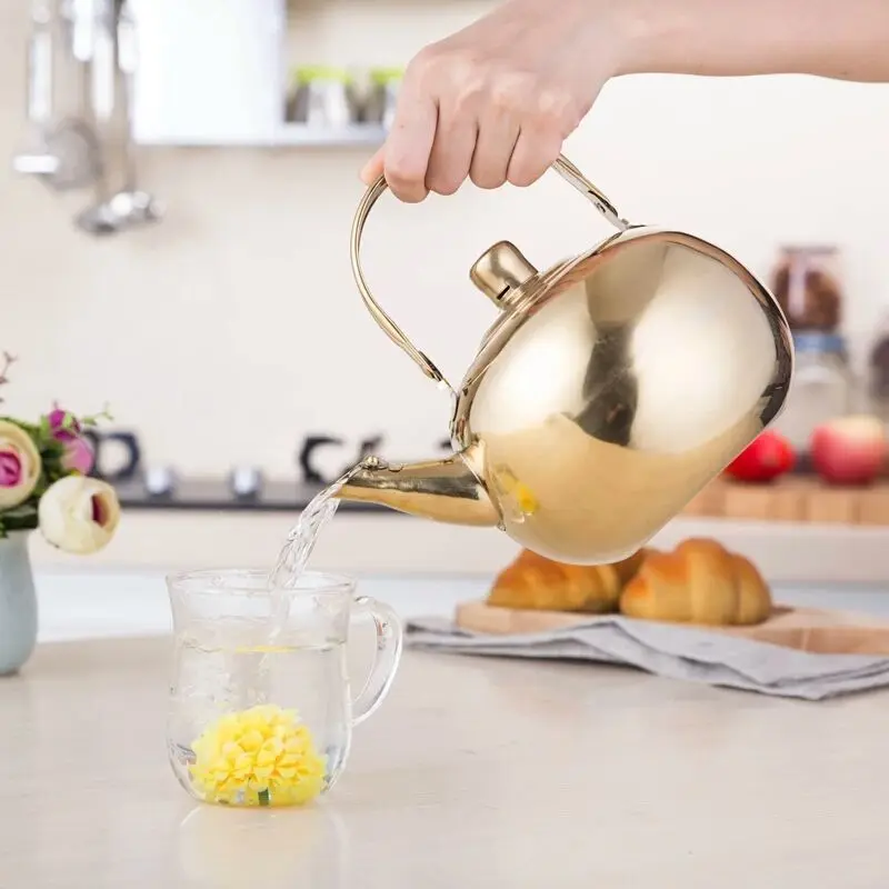 Stainless Steel Thick Teapot Handle Pot Wine with Filter Linglong Hotel Home Kettle | Дом и сад