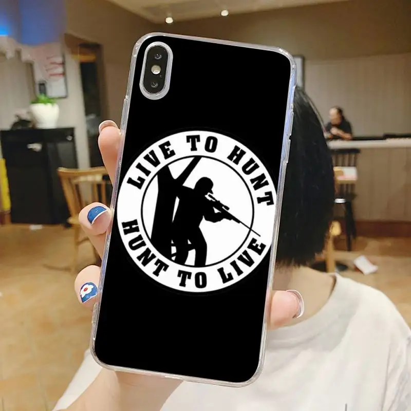 

Fishing and Hunting animal man Phone Case Transparent for iPhone 6 7 8 11 12 s mini pro X XS XR MAX Plus