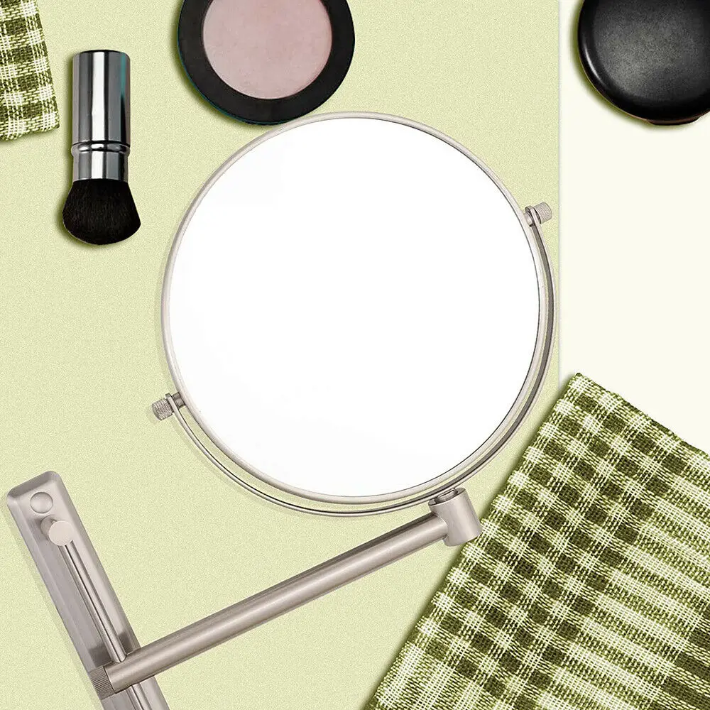 GURUN 8'' Nickel Finished 3/5/7/10X Magnification Wall Mounted Double Sided Vanity Shaving Cosmetic Bathroom Hotel Makeup Mirror |