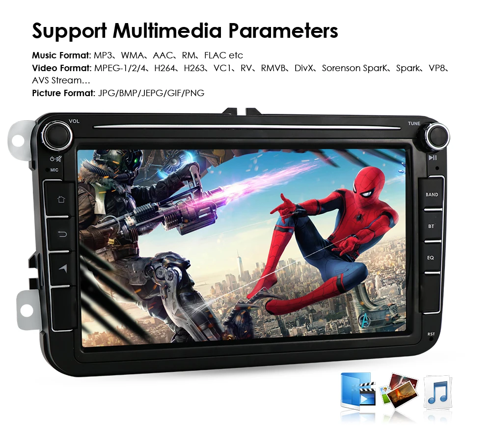 7'' Touch Screen 2din Car Multimedia For VW Golf Polo Jetta Passat Tiguan Android DSP 4G SIM GPS Bluetooth Radio USB Canbus AMFM |