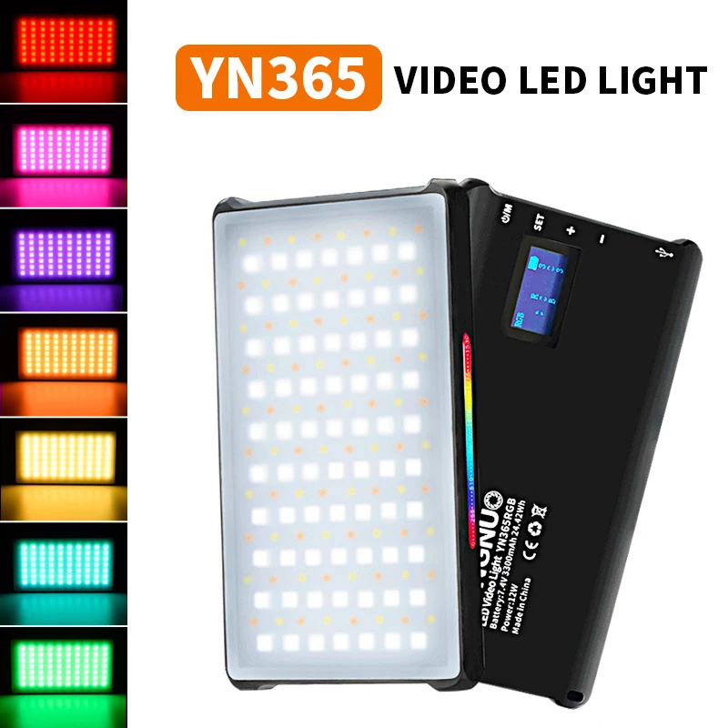 Светодиодный мини светильник YONGNUO YN365 RGB 2500K 8500K для видеосъемки портативный