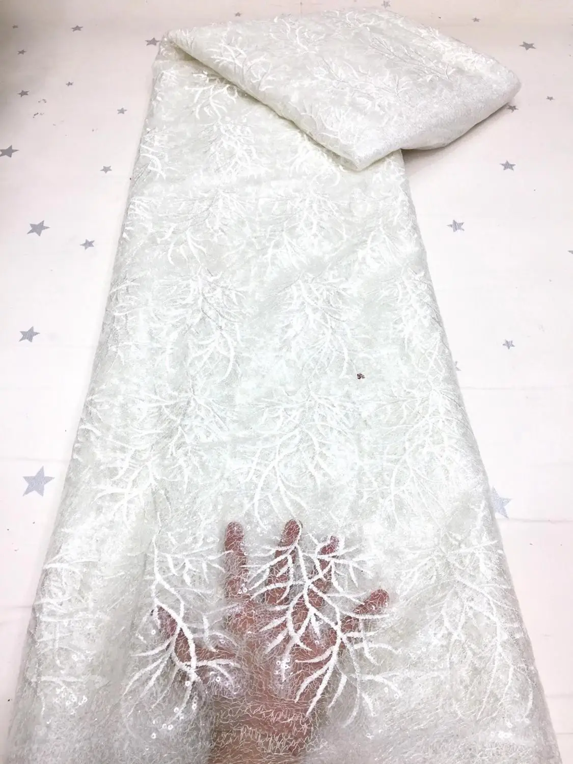 

White African Lace Fabric 2020 High Quality Lace French Lace Fabric Nigerian Lace Fabrics For Wedding Dress Sequin Lace X10