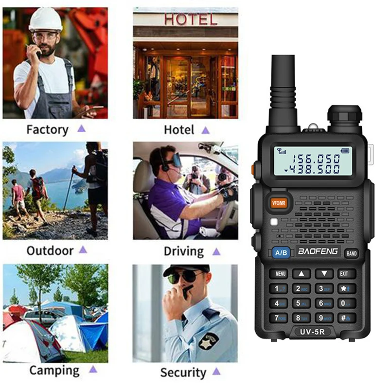 

Baofeng UV-5R иди и болтай Walkie Talkie 5W VHF Любительская рация двойного диапазона двухстороннее радиостанция баофэн UV 5R Портативный трансивер для охо...