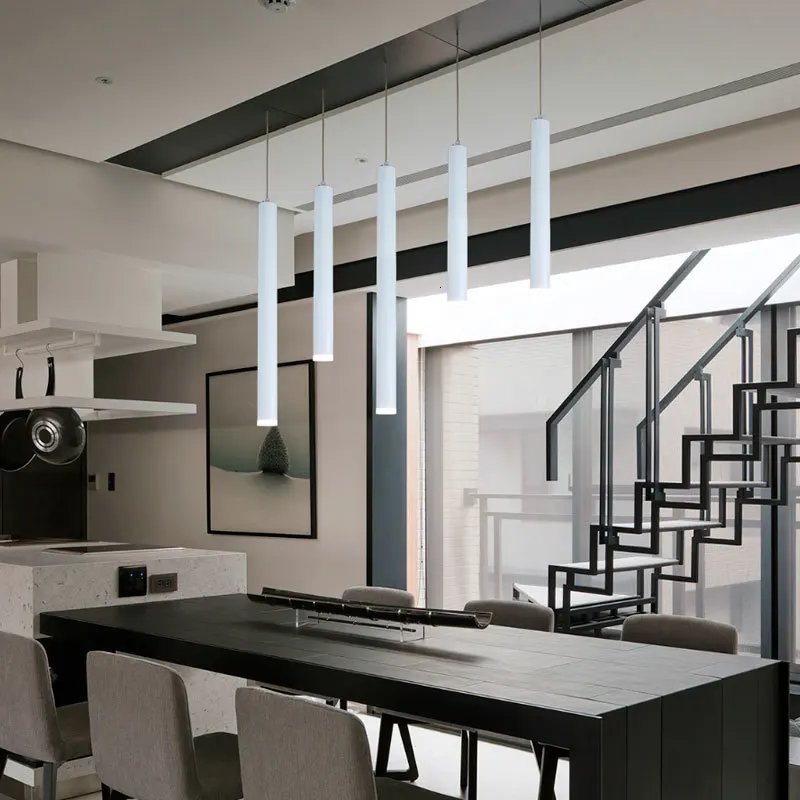 Цилиндрическая длинная труба для воды люстра Современная лаконичная