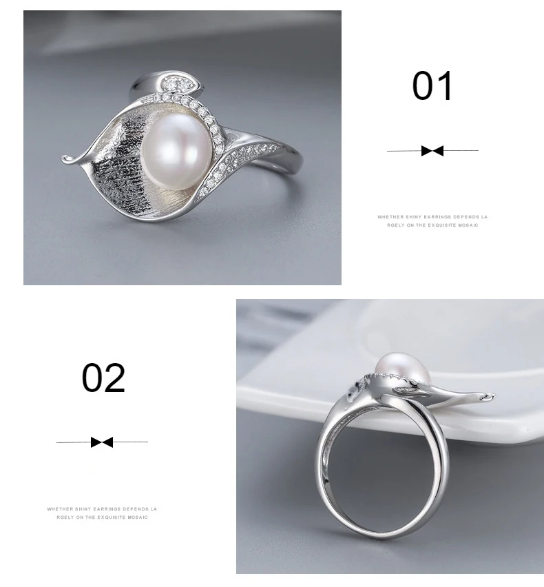 

Fine Jewelry Factory S925 Fresh Water Pearl Resizable Finger Rings Beauty Fashion Accessories Couples Ring Jewelry Wholesale