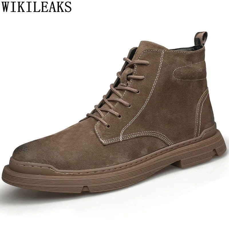 

Suede Shoes Men Martin Boots Moccasins Men Ankle Boots Men Shoes Leather Man Casual Shoes Brown Boots for Mens Male Zapatillas