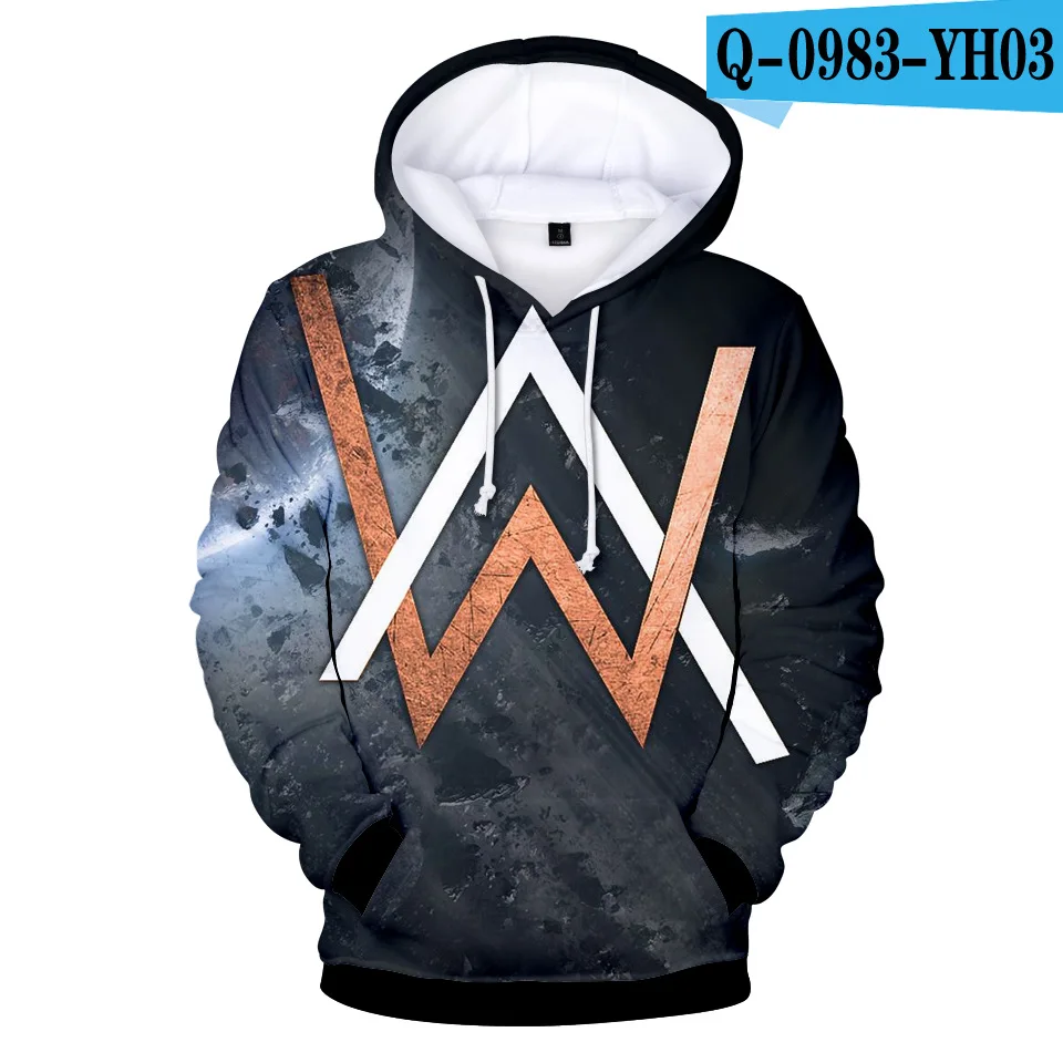 Стиль Alan Walker электронная музыка Tiancai Allen Walker сопутствующие товары осенняя одежда 3D цветная печать Толстовка - Цвет: Picture Color J