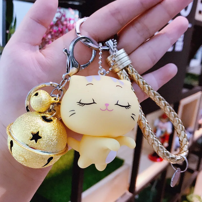 

Korean Version of The Cute Cartoon CC Cat Keychain Smiley Cat Men and Women Key Ring Jewelry Car Key Chain Bag Pendant Gift