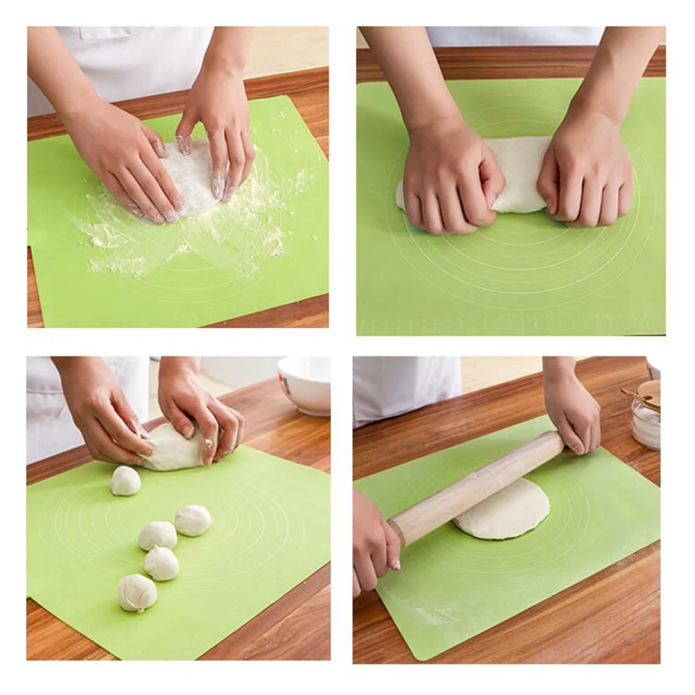 Силиконовый коврик для замеса теста с измерением гибкий завальцовки кухонный