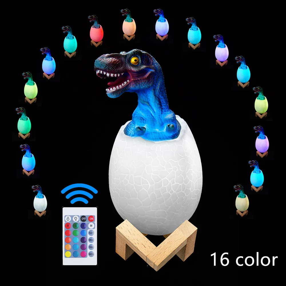 Ночсветильник в виде динозавра с дистанционным управлением регулируемая
