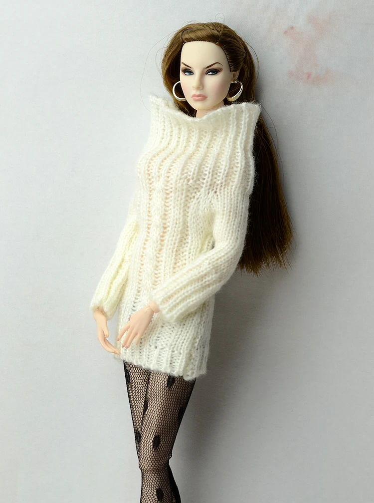 only doll clothes A Костюм для Барби, кукла pullip, аксессуары, принцесса, повседневный костюм, топ, пальто для куклы Барби, одежда, свитер, белый, черный, желтый 1/6 - Цвет: only doll clothes A