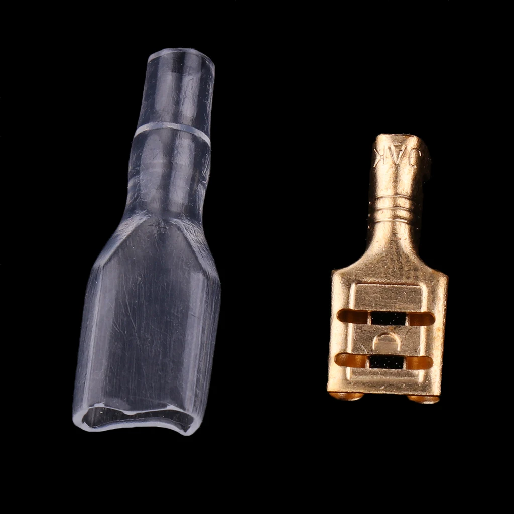 

100 компл. 6,3 мм Женский Spade обжимной разъем неизолированные клеммы + рукава