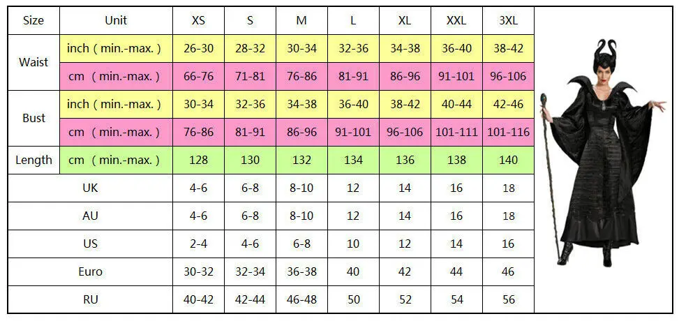Костюм на фильм Малефисента костюм злой колдуньи для косплея платье