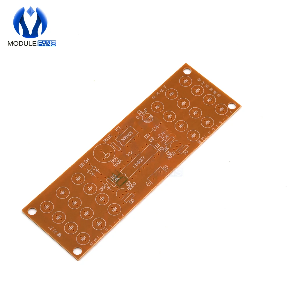 NE555 + CD4017 красно-синие двухцветные мигающие огни набор для доски тренировочные