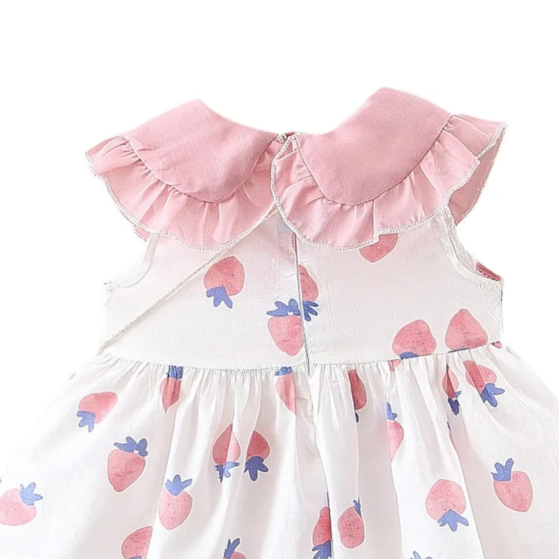 Хлопковое платье-пачка без рукавов с принтом в виде клубники | Детская одежда и