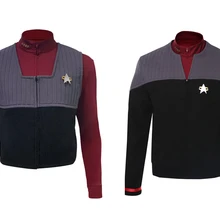 Star Cosplay Trek Jean-Luc Picard Costume Generations Vest Shirt Coat Jacket Tops Adult Men Autumn Uniform Outfits