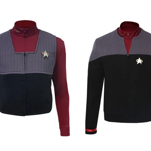 star cosplay trek jean luc picard costume generations vest shirt coat jacket tops adult men autumn uniform outfits free global shipping