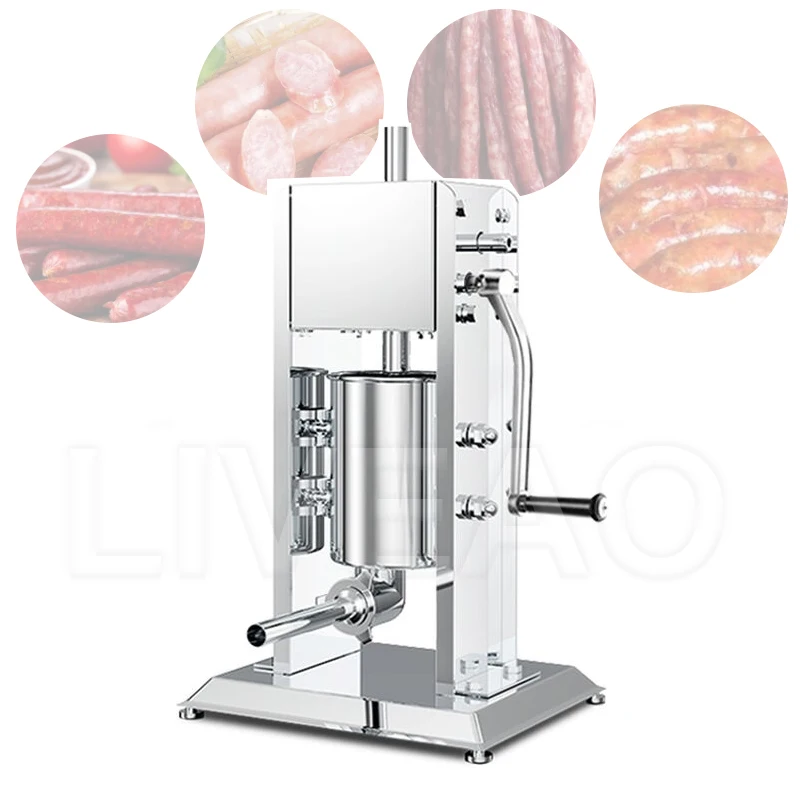 

Manual Sausage Stuffer Meat Processing Machine Stainless Steel Sausage Maker Restaurants Sausage Filling Machine