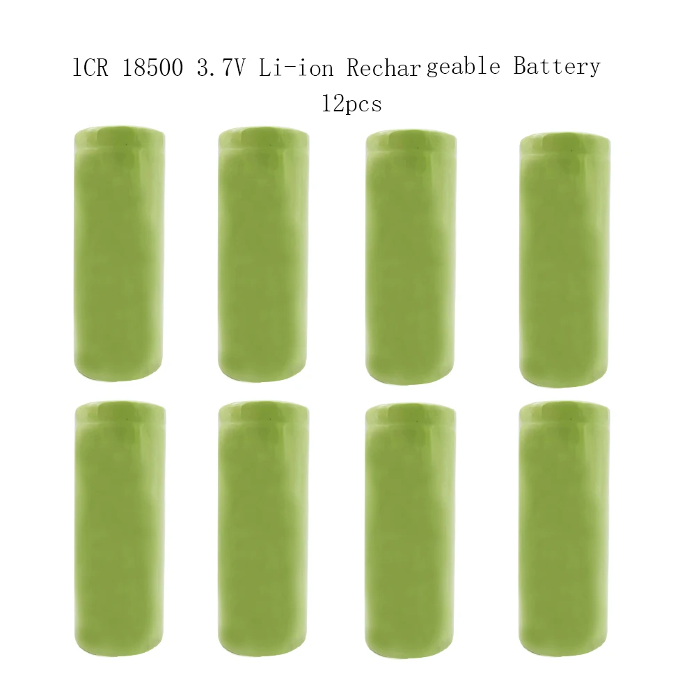 

12pcs 18500 2000mAh 3.7V Rechargeable Battery Recarregavel Lithium Li-ion Batteies For LED Flashlight NEW