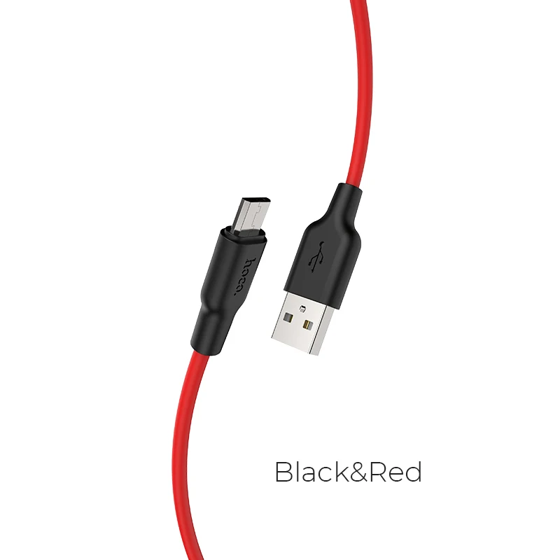 red НОСО Силиконовый Micro USB кабель 2 м 1 м 5V2A быстро Зарядное устройство USB кабель для Samsung Xiaomi Huawei Кабели для мобильных телефонов для Android - Цвет: red