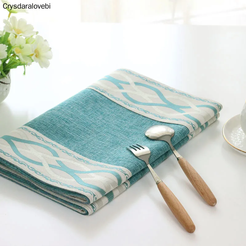 

Nordic Cotton and Linen Table Runner Modern Geometric Pattern Table Cloth Runner European Table Runners for Wedding Decoration