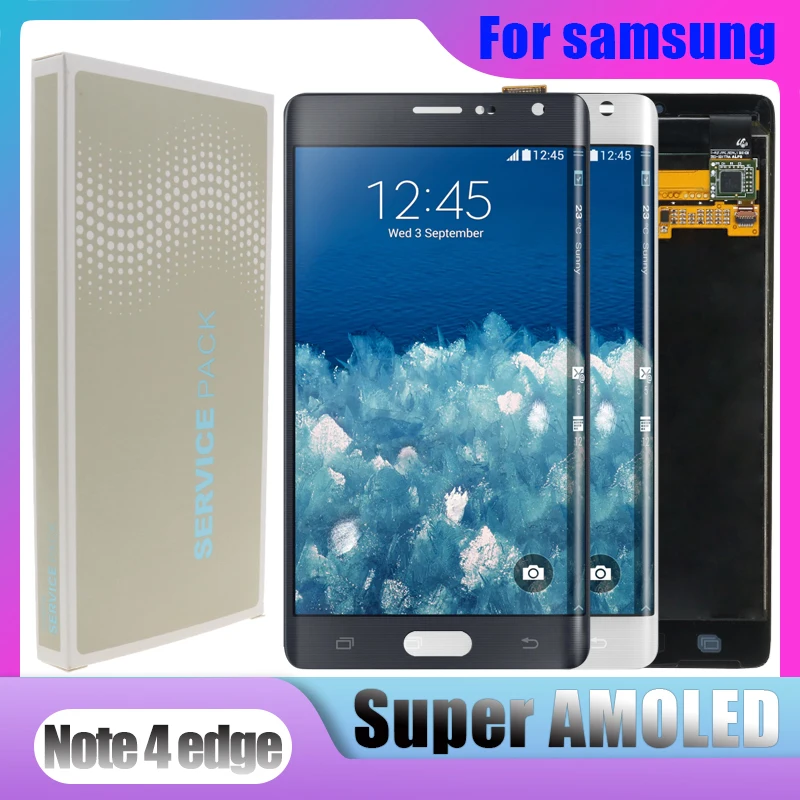 ЖК дисплей Super AMOLED 5 6 &quotNote 4 Edge для Samsung Galaxy Note4 N915 N9150 N915F с сенсорным экраном и
