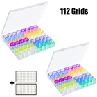 Пластиковый ящик для хранения с отделением для 1125628 ячеек, аксессуары для алмазной живописи, инструменты для дизайна ногтей, блестящий чехол, органайзер, контейнер