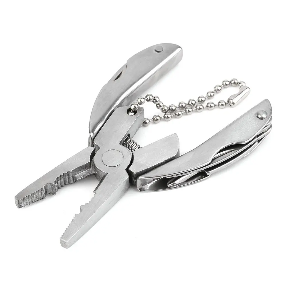 1 шт. открытый мини складной многофункциональный плоскогубцы зажим Брелок