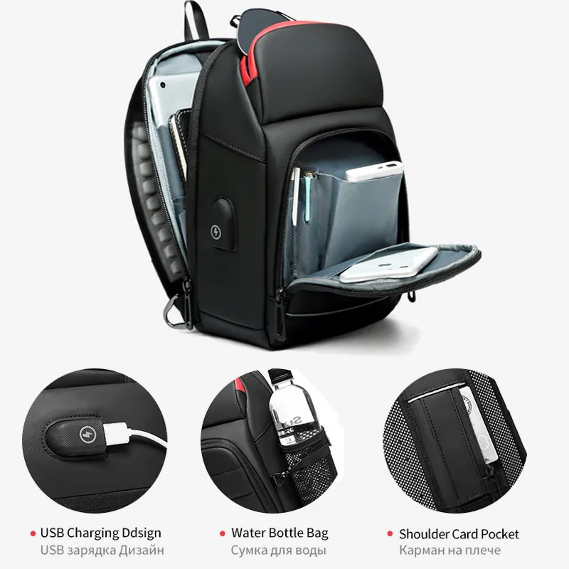 eurcool multifunction men chest bag for 9 7usb backpack charging messenger handbags crossbody shoulder sling male bags bolsas free global shipping