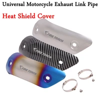 38 65mm universal motorcycle exhaust link pipe heat shield cover insulation anti scald protection for z900 cbr500 mt 07 cb400