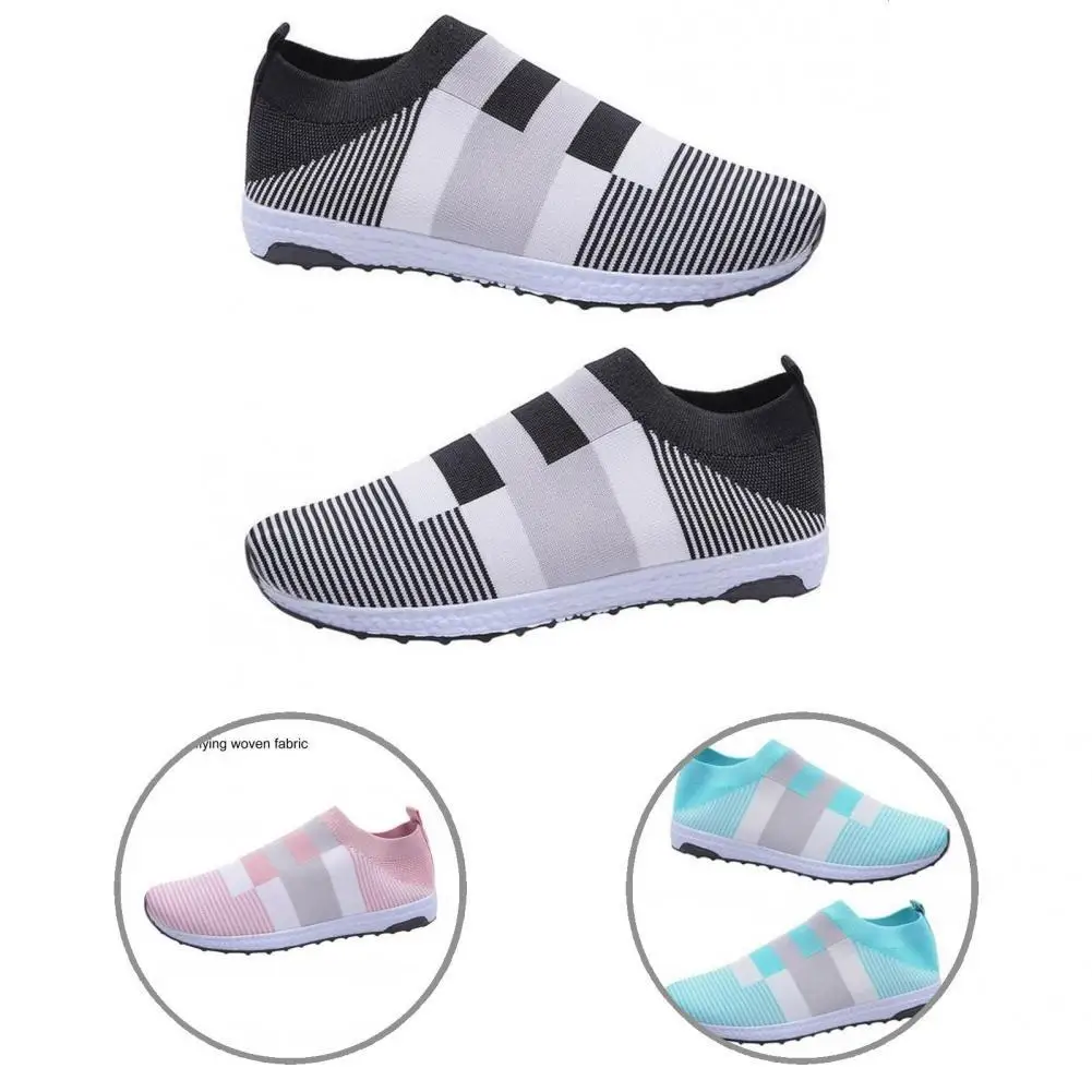 

Flying Woven Fabric 1 Pair Stylish Mesh Flat Sports Shoes Lightweight Sneakers Shockproof for Gym