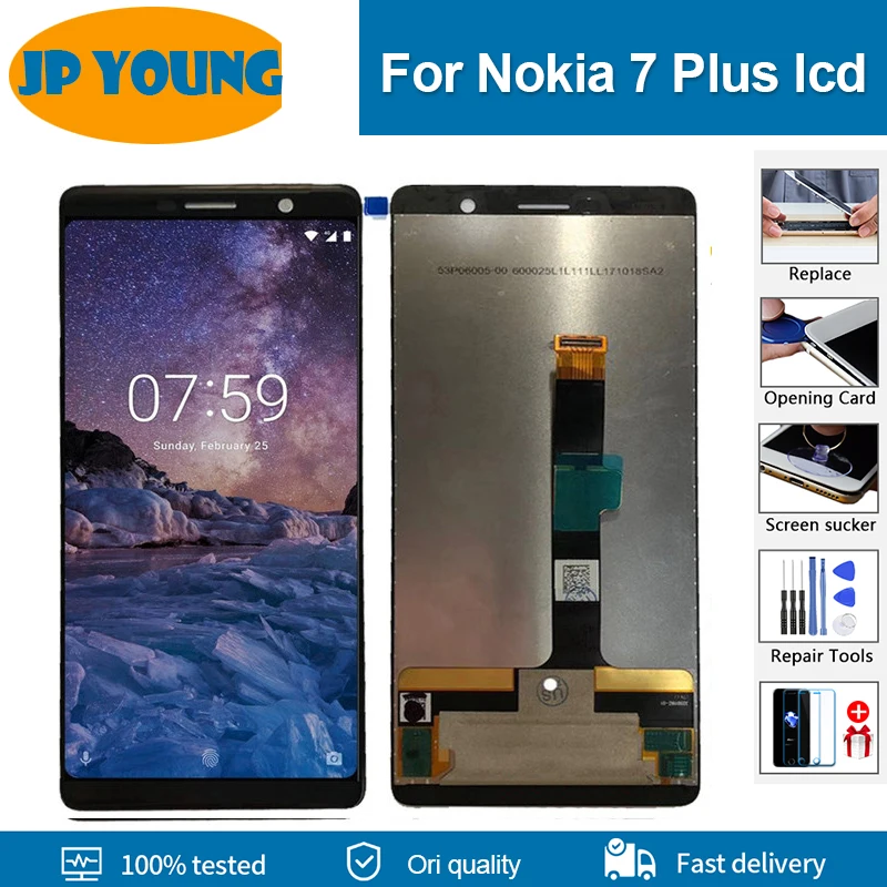 Оригинальный ЖК-дисплей 6 0 дюйма для Nokia 7 Plus сенсорная панель дигитайзер TA-1062 TA-1055