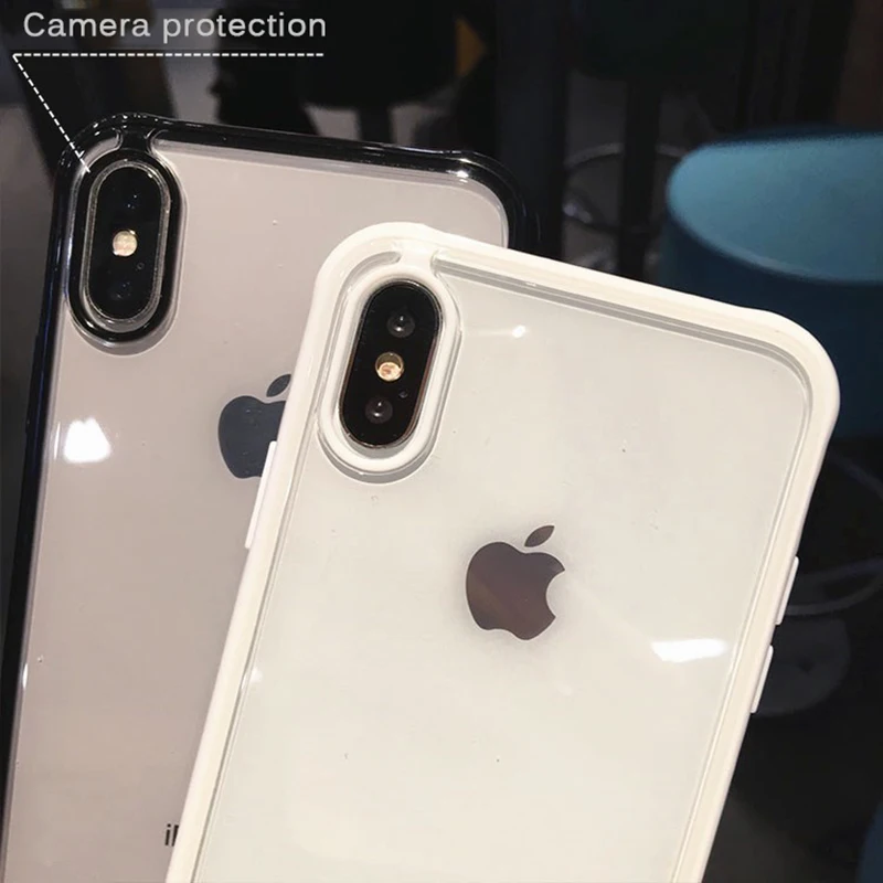shockproof bumper transparent soft silicone phone cases for iphone xr xs max 7 8 6 6s plus x clear back cover for iphone 11 pro free global shipping