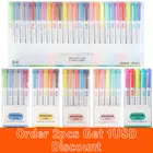 Двусторонний флуоресцентный маркер-ручка, 25 цветов, двусторонний маркер-ручка, художественные ручки для рисования манги, канцелярские принадлежности